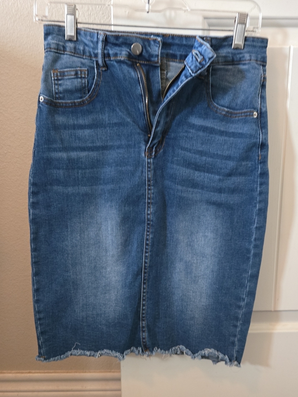 SHEIN Blue Denim Pencil Skirt